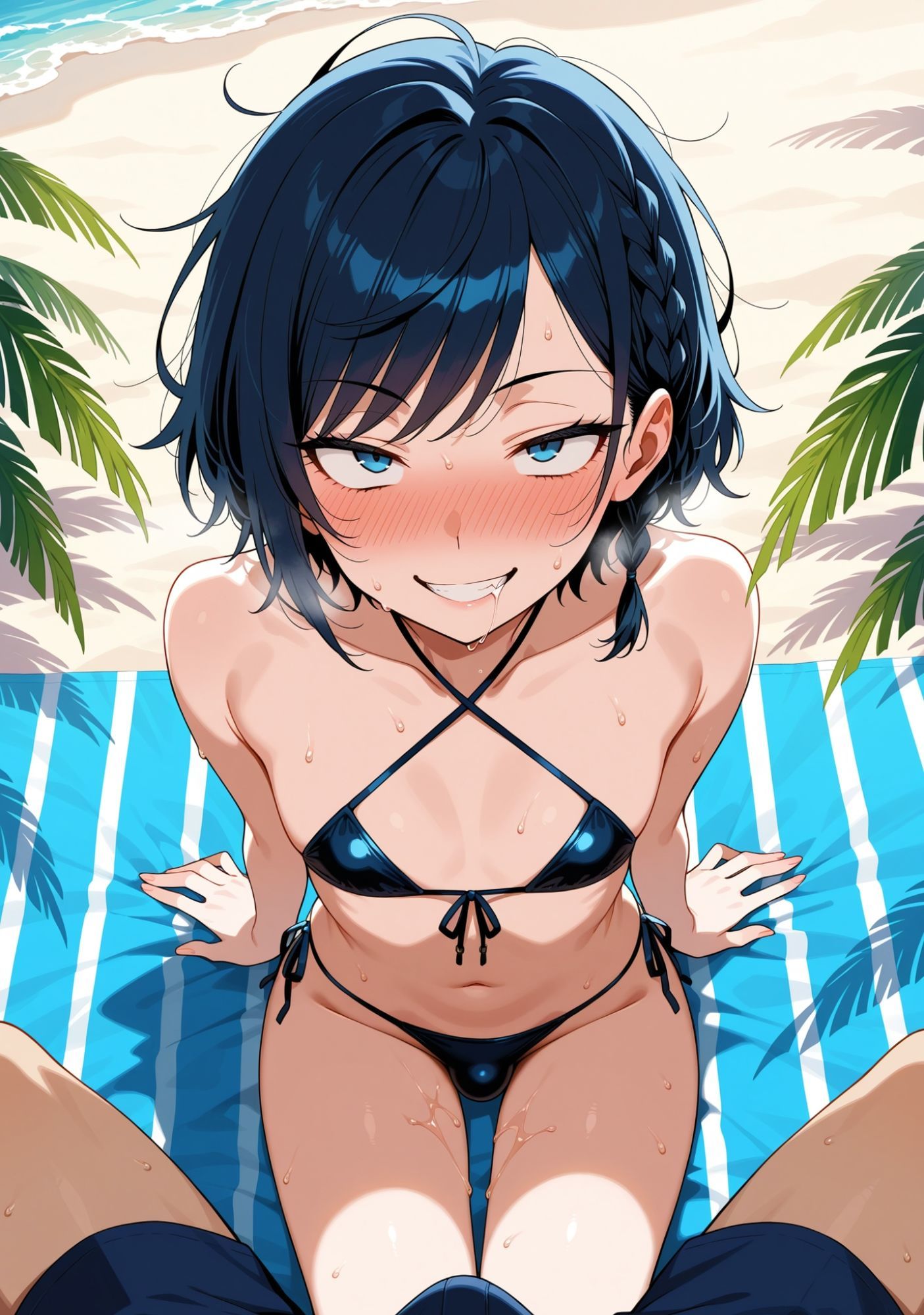 サークルゆにこぉん - オトコの娘はいつでもどこでも発情中!発情オトコの娘とビーチでパコパコし放題! (8)
